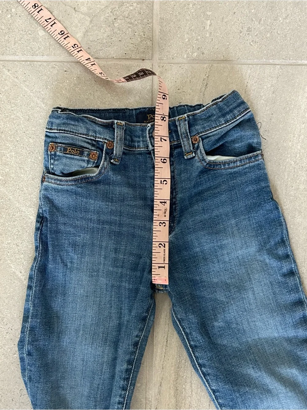 Ralph Lauren Polo Girls Dark Blue Skinny Jeans 99% Cotton size 7